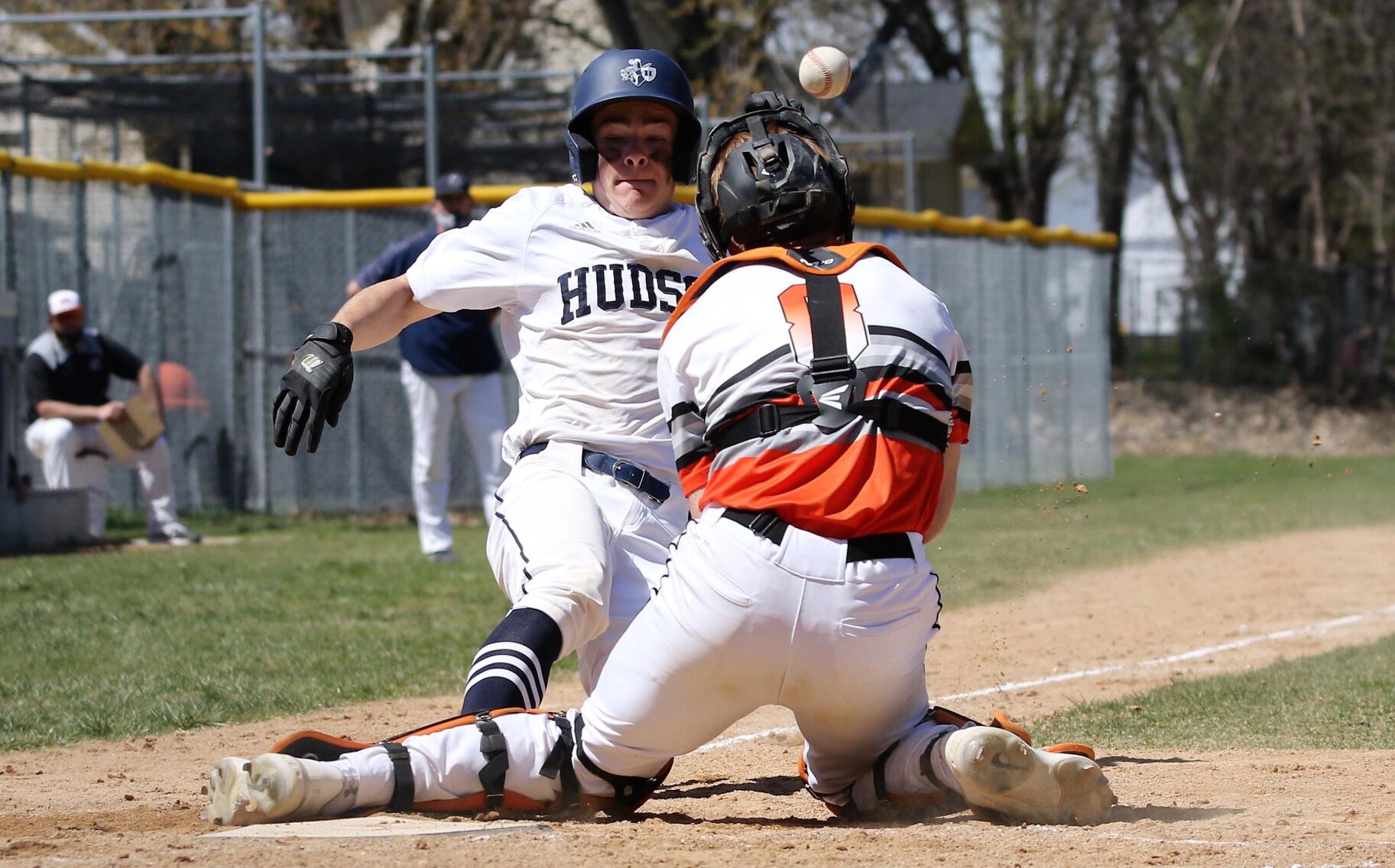 Hudson’s Gabe Walter is safe at home.